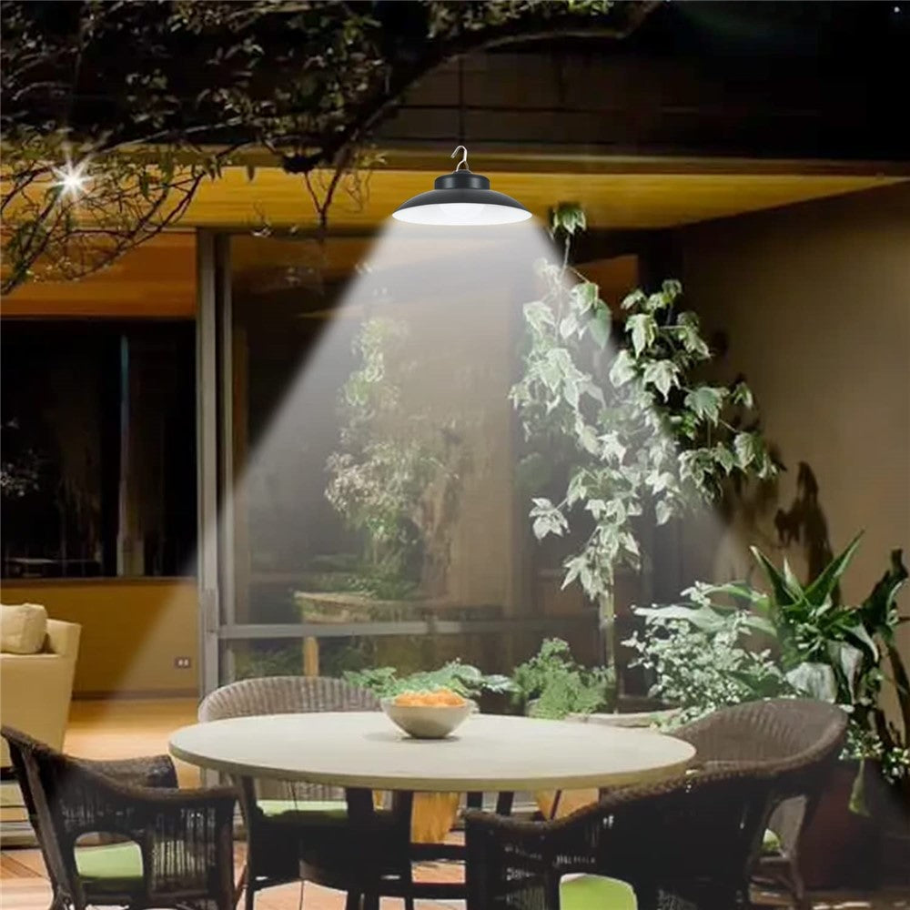 Single Head Solar Powered Pendant Light IP65 Waterproof Motion Sensor Hanging Garage Lamp with Remote Control