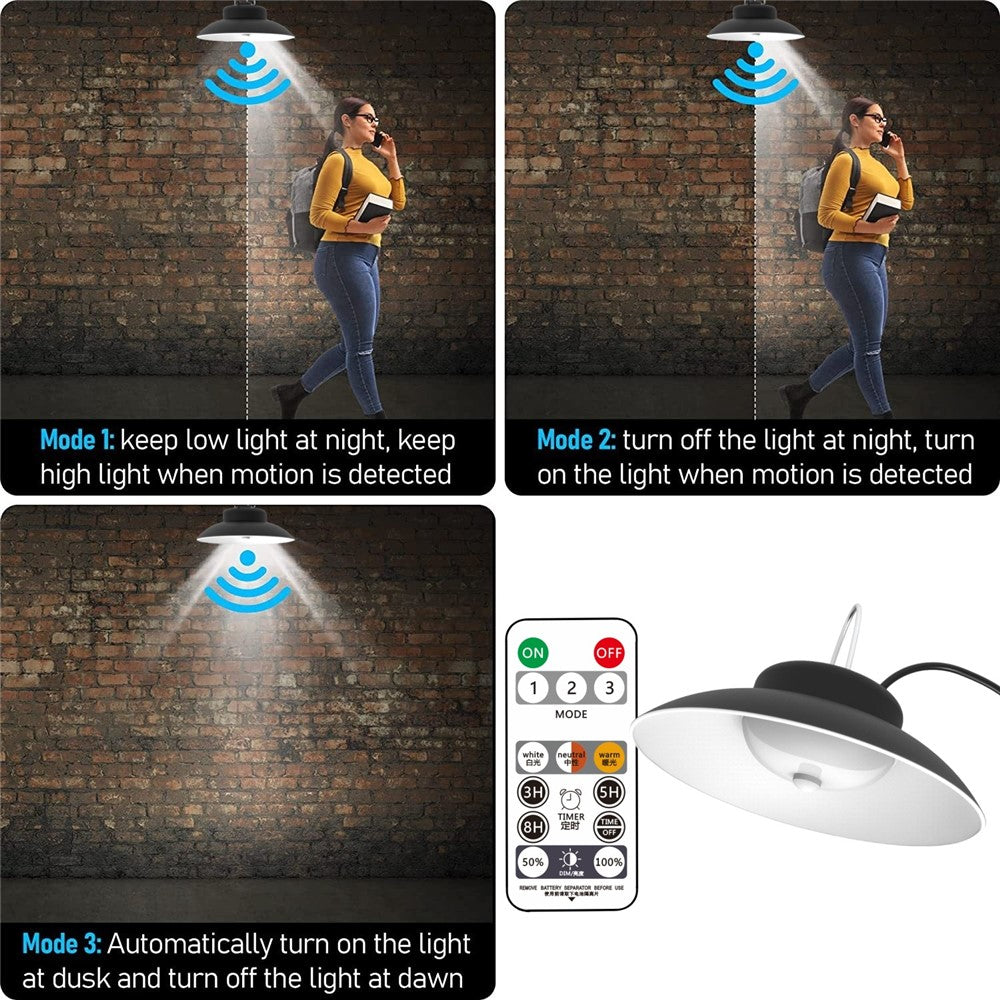 Double Head Solar Outdoor Wall Light with Remote Control Motion Sensor Lamp for Garden / Garage / Patio