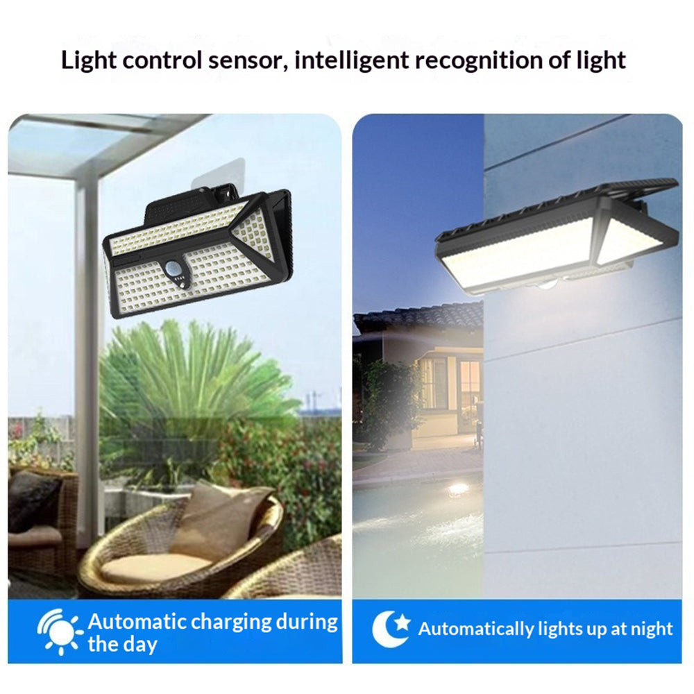 GY00803 3 Color Modes 208 LEDs Motion Sensor Solar Light for Yard IP44 Waterproof Clip-on Garden Lamp
