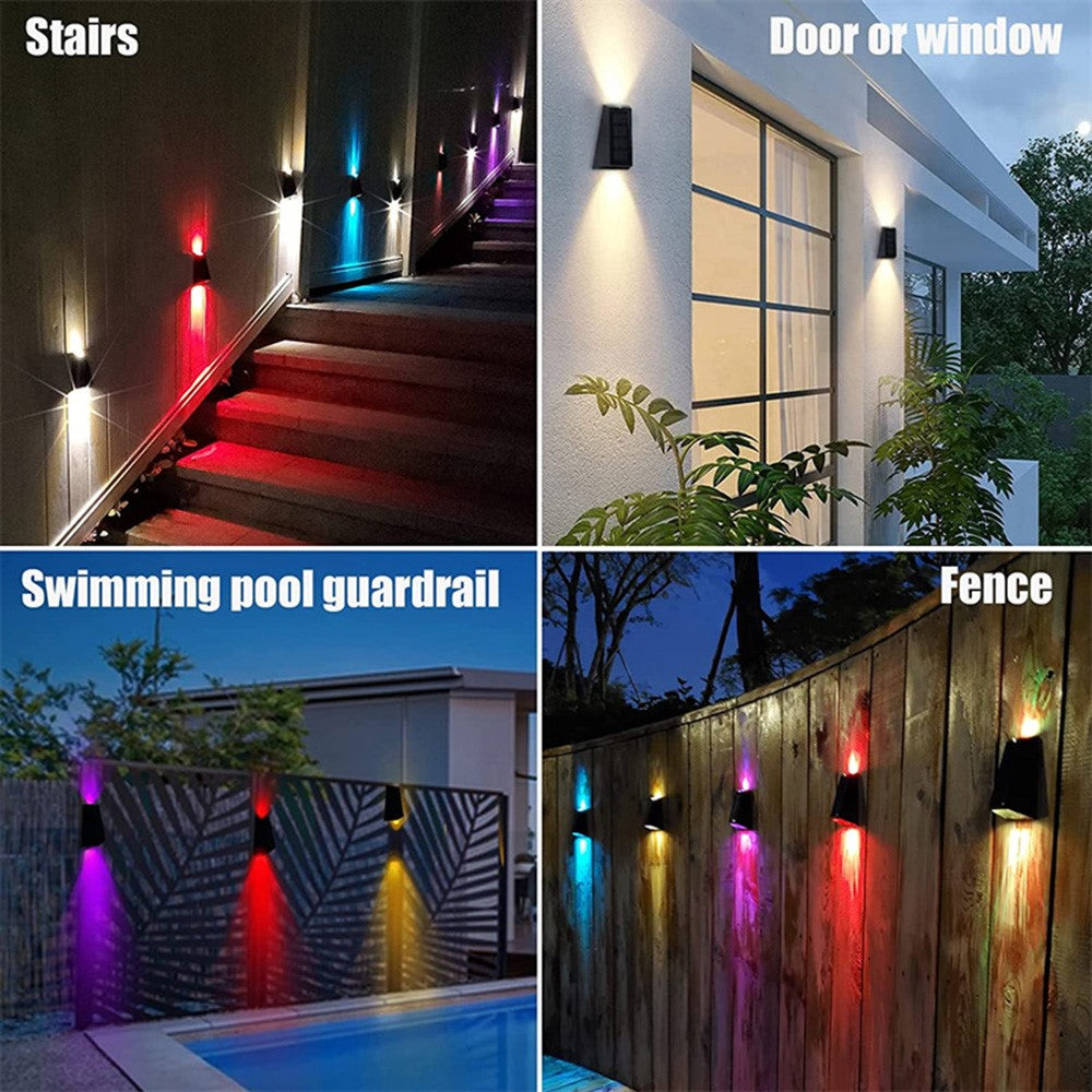 N772 4Pcs Outdoor Wall Lamp Waterproof Solar Light for Garden Street Landscape Balcony Decor