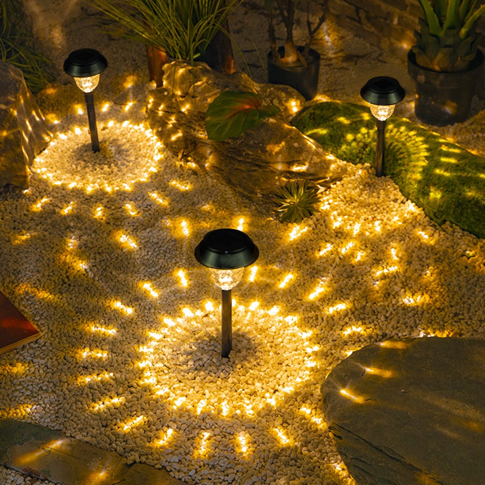 CIS-57454 6Pcs / Set IP65 Waterproof Garden Stake Light Solar Powered LED Lamp for Patio Yard Lawn