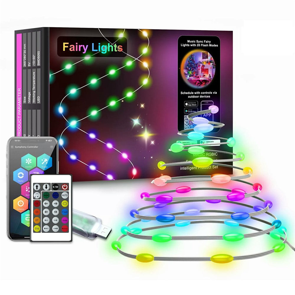 LXDC042 Smart LED String Lights 15M 150 LEDs Christmas Party Decoration Lights App Controlled