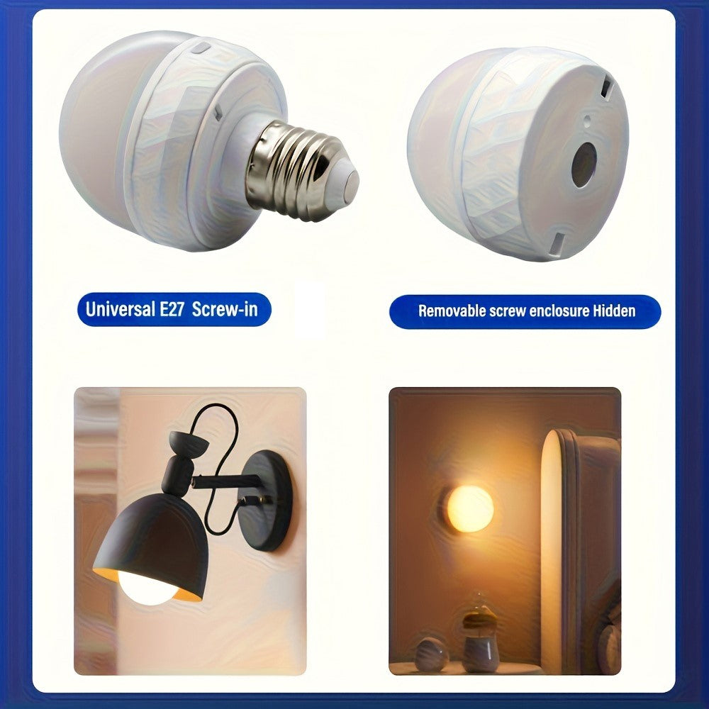 RGB Light Bulb Built-in 2500mAh Battery Remote Control Stepless Dimming LED Mood Light with Detachable E27 Base