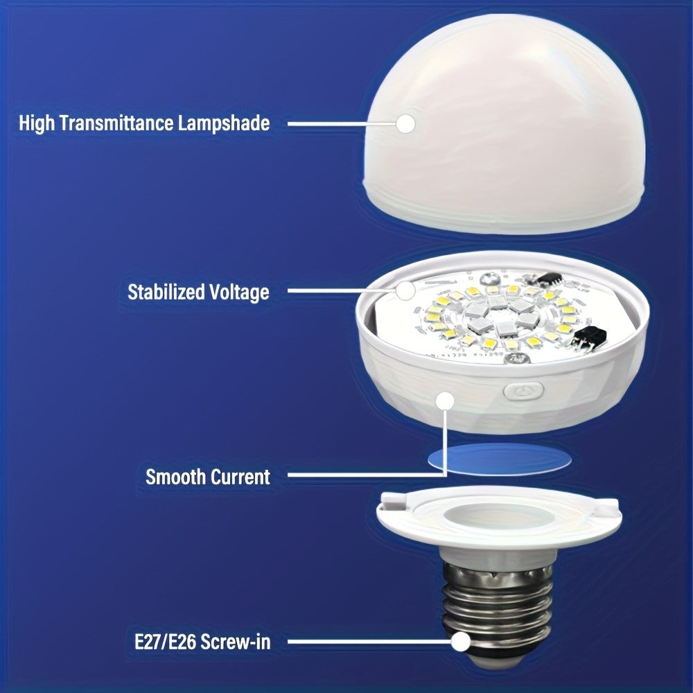 RGB Light Bulb Built-in 2500mAh Battery Remote Control Stepless Dimming LED Mood Light with Detachable E27 Base