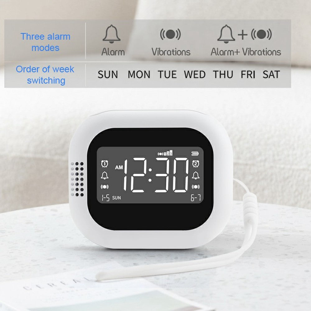 TS-BC700F Multifunction Vibrating Alarm Clock Portable FM Radio for Deaf Elderly Heavy Sleepers