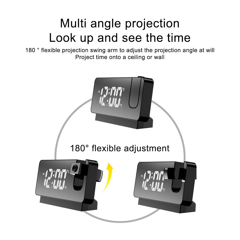 S282 Multifunctional Creative LED Screen Alarm Clock Electronic Digital Time Temperature Calendar Projection Alarm Clock (Standard Version)