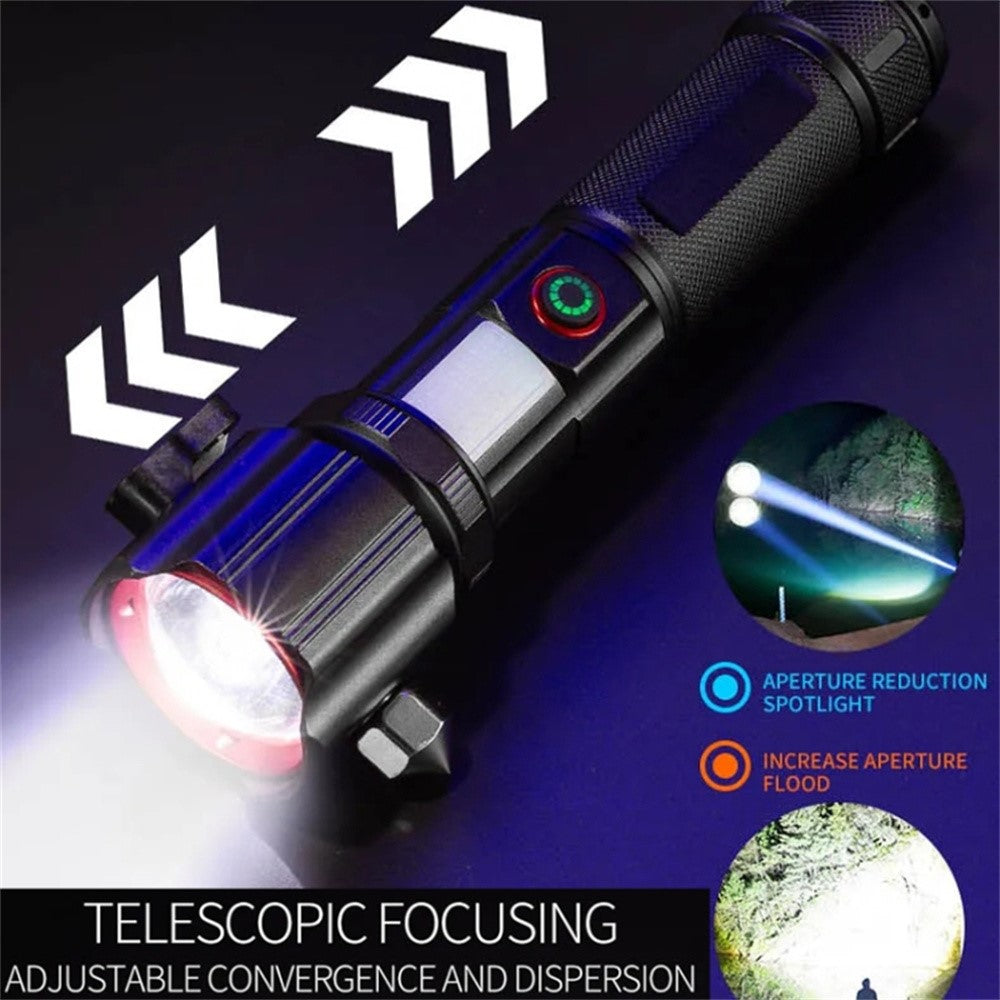 W5196 LED Flashlight with Laser Safety Rescue Tool Seatbelt Cutter Window Breaker (Without Battery)