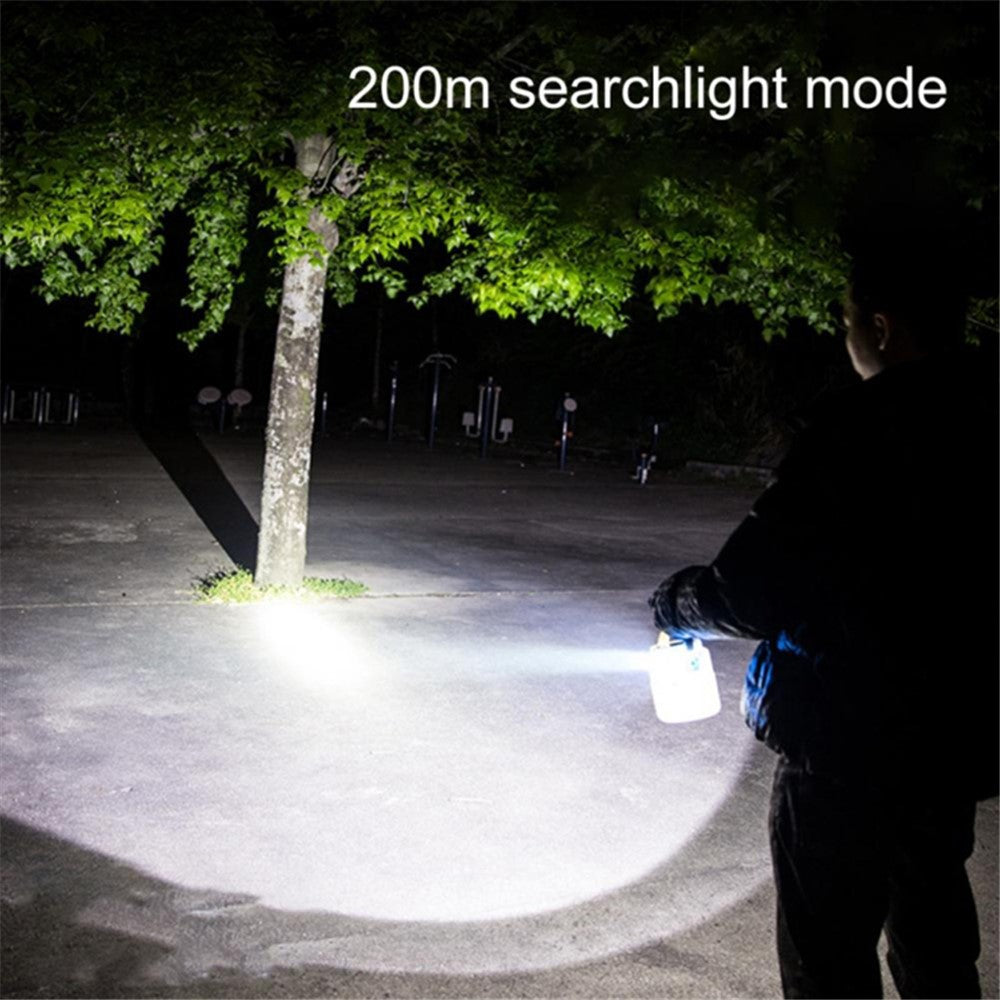 C52 Multi-Functional Flashlight Solar Power Camping Light Zoomable IPX6 Waterproof Tent Lamp with USB Output, Indicator