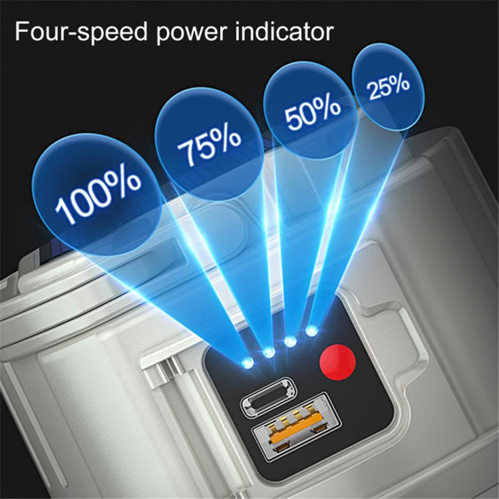 C51 Multi-Functional Solar Power Camping Light with Indicator Zoomable IPX6 Waterproof Flashlight Tent Lamp (No Output)