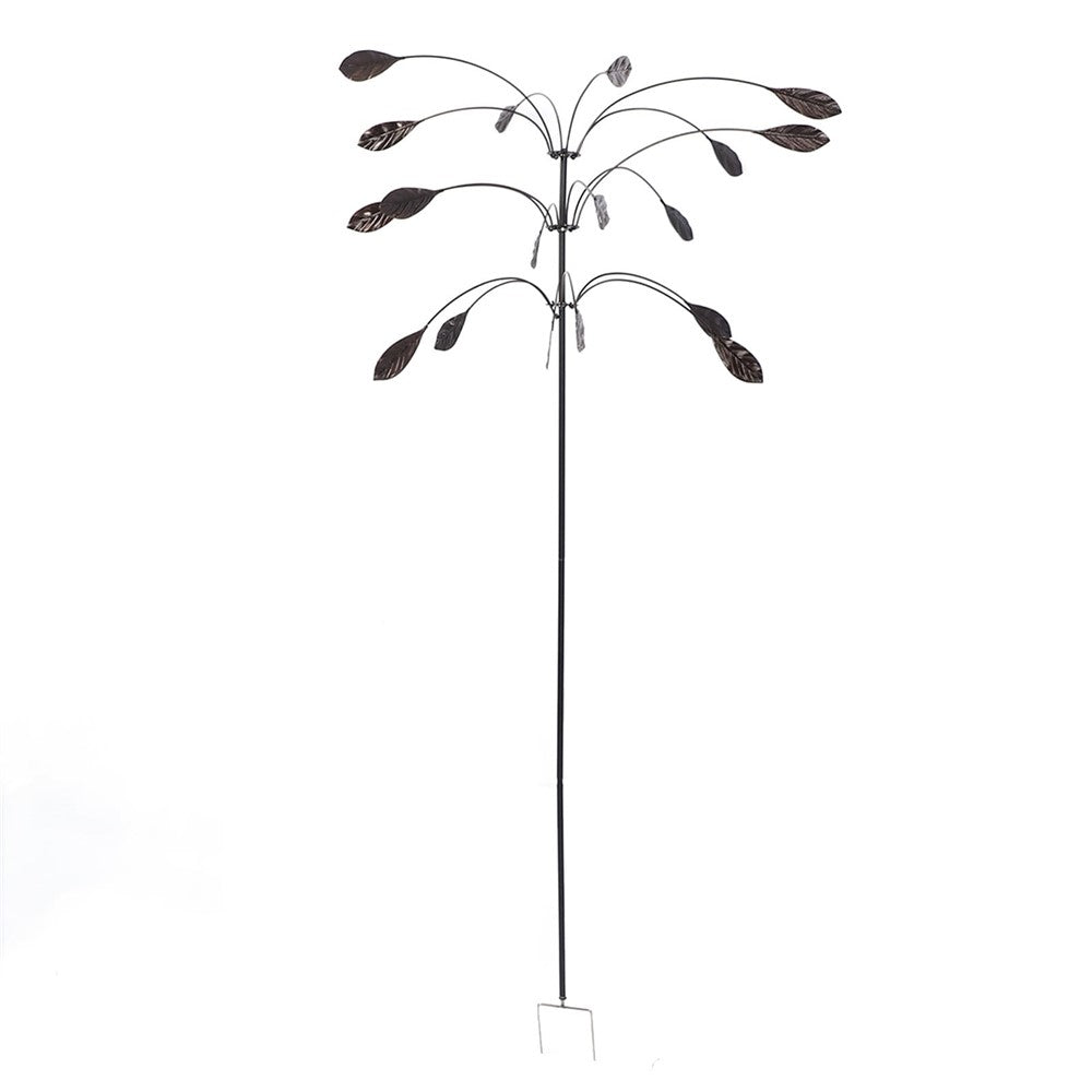 Outdoor Garden Yard Wind Power Spinner Iron Art Decorative Rotating Leaves Windmill