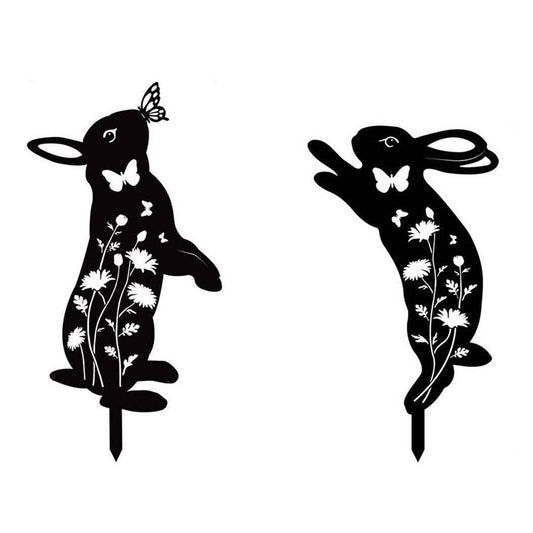 2PCS Hollow-Out Iron Garden Decor Stake Yard Art Decoration for Patio, Lawn