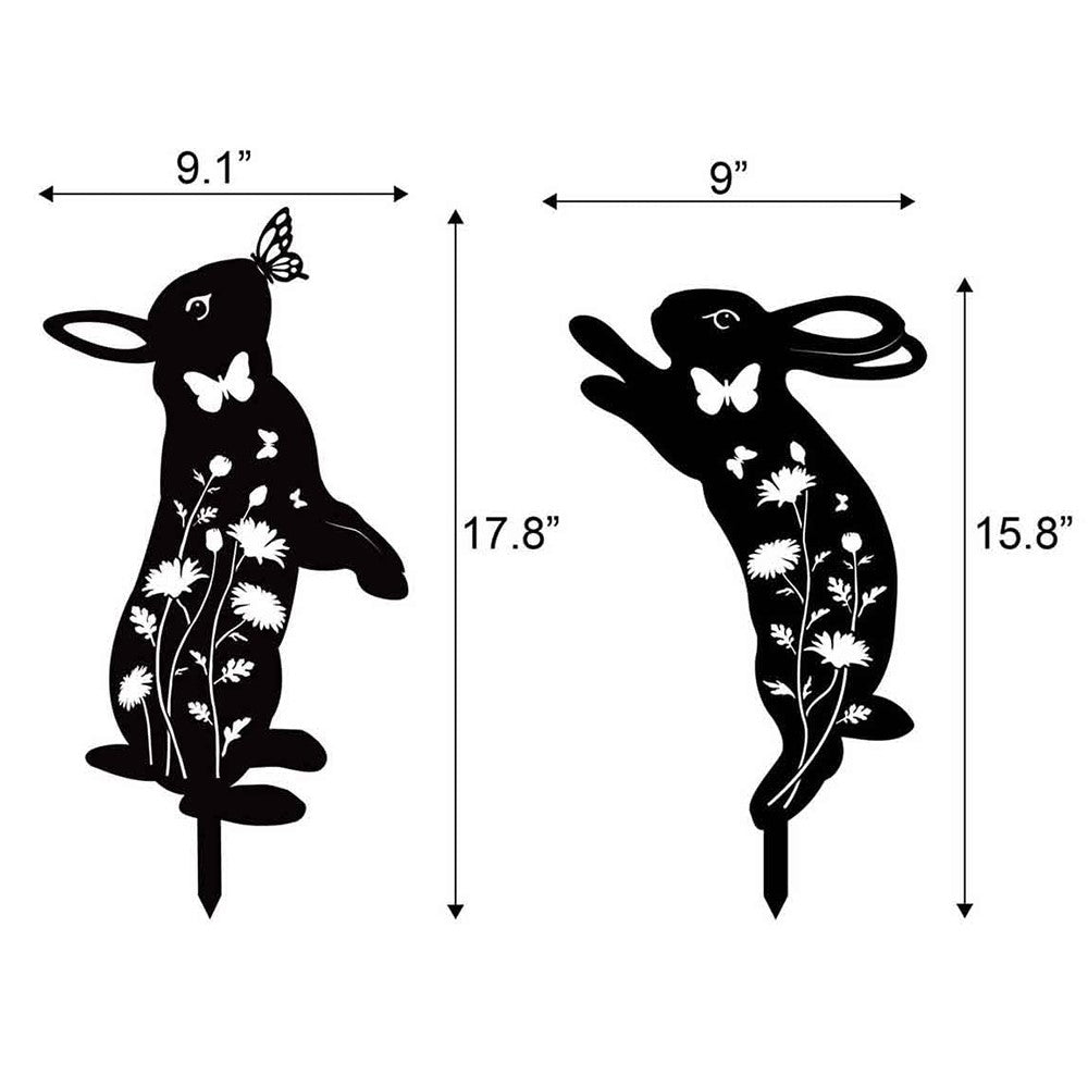 2PCS Hollow-Out Iron Garden Decor Stake Yard Art Decoration for Patio, Lawn