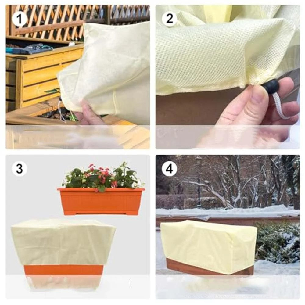 Plant Protection Cover 150 x 40 x 45cm Rectangular Winter Planter Frost Bags Non-Woven Fabric Wraps Blanket