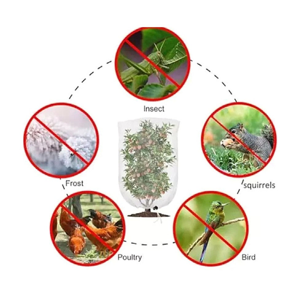 Fruit Tree Netting with Drawstring 100 x 120cm Garden Insect Barrier Plant Cover Tent-Bug Mesh Guard