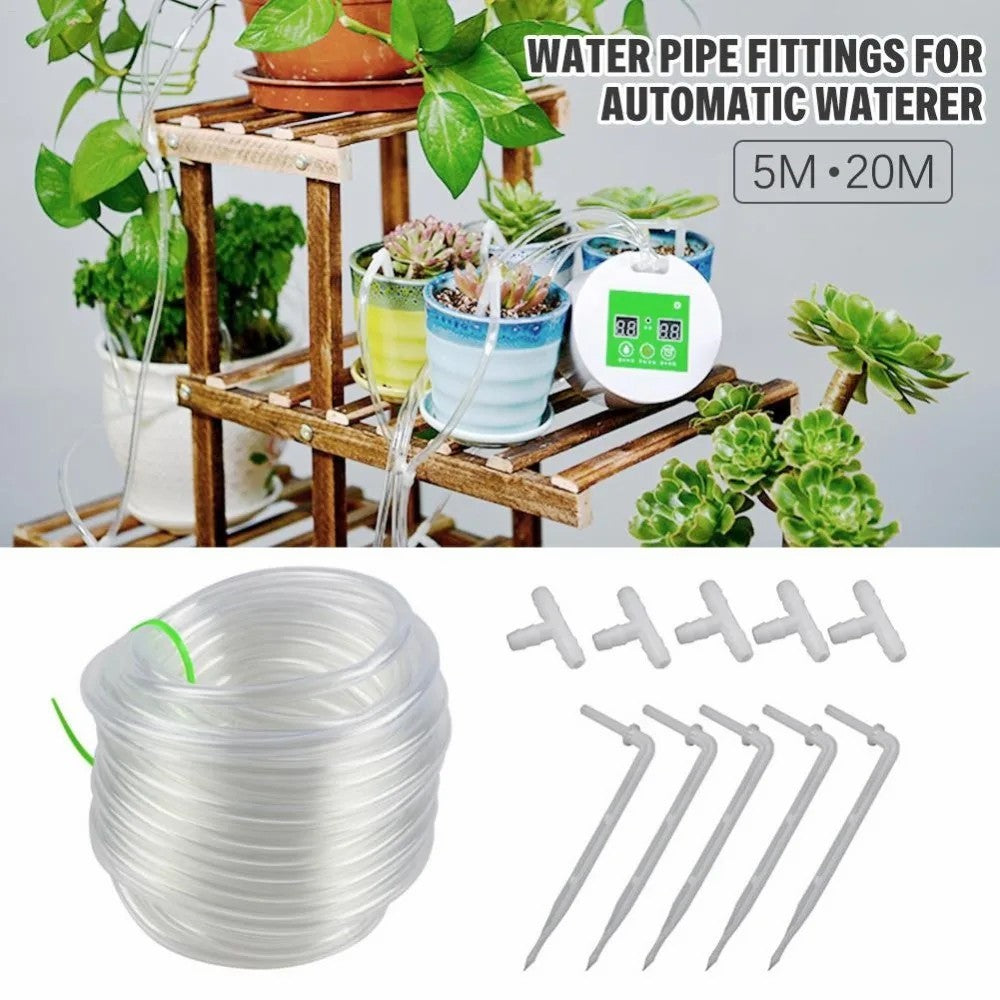 20m Clear Water Pipe Garden Drip Irrigation PVC Hose Fittings for Automatic Waterer