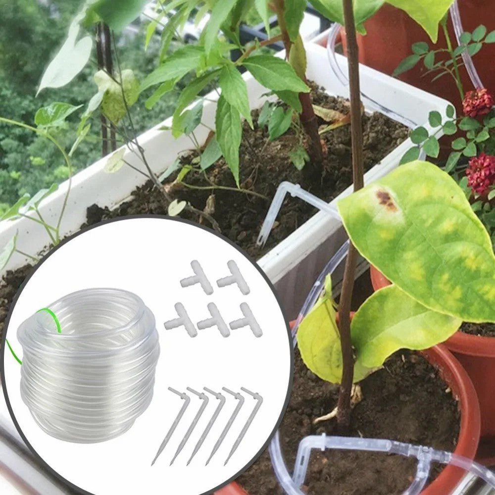 20m Clear Water Pipe Garden Drip Irrigation PVC Hose Fittings for Automatic Waterer