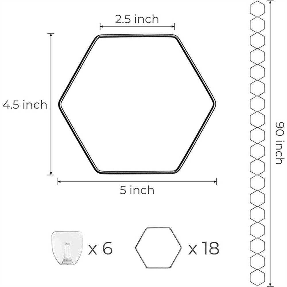 18Pcs Plant Support Trellis DIY Climbing Plant Wall Decor Hexagonal Chain Link Grid