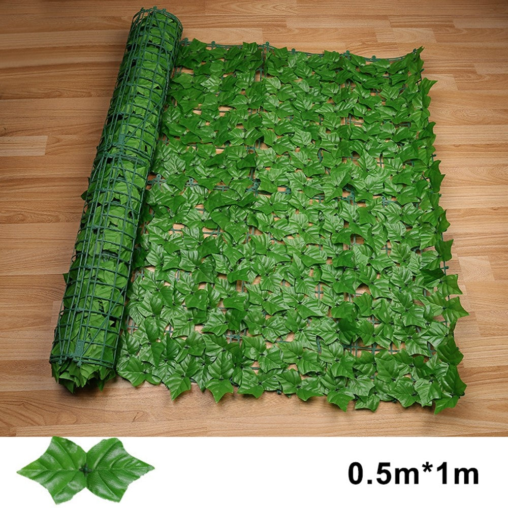 0.5 x 1m Light Sweet Potato Leaf Artificial Hedge Privacy Screen Faux Leaf Fence Garden Yard Barrier Decor