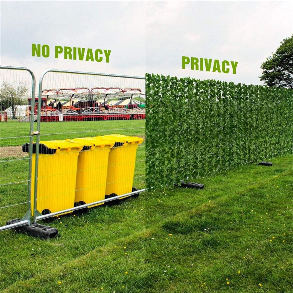 0.5 x 3m Light Sweet Potato Leaf Artificial Hedge Privacy Screen Faux Leaf Fence Garden Yard Barrier Decor