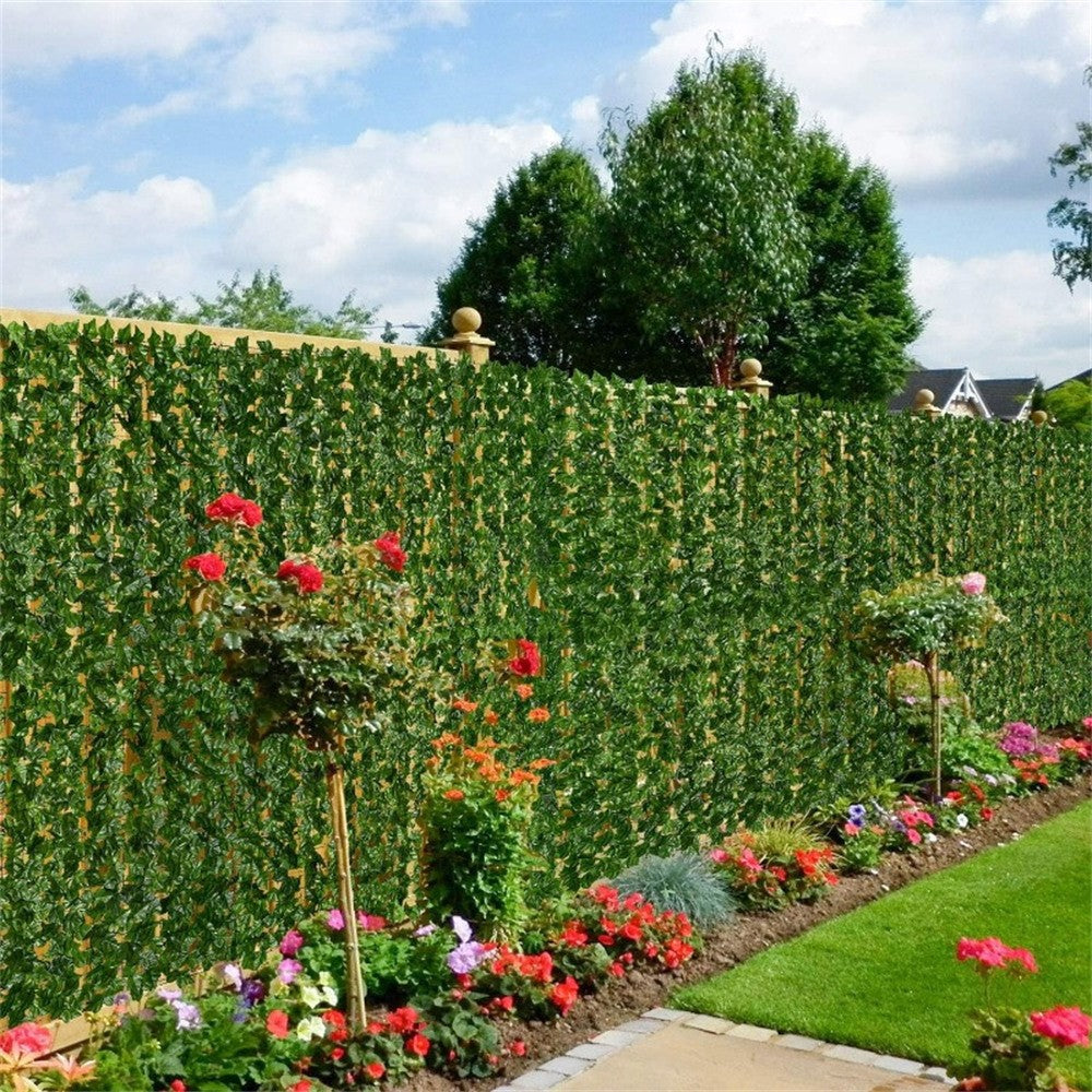 0.5 x 1m Dark-Colored Pothos Leaves Artificial Hedge Privacy Screen Garden Yard Faux Leaf Fence Barrier