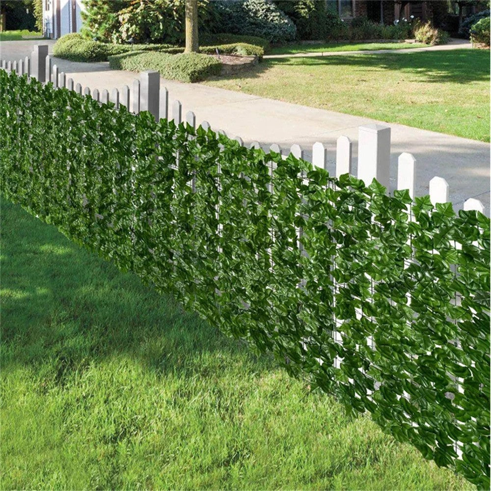 0.5 x 1m Dark-Colored Pothos Leaves Artificial Hedge Privacy Screen Garden Yard Faux Leaf Fence Barrier
