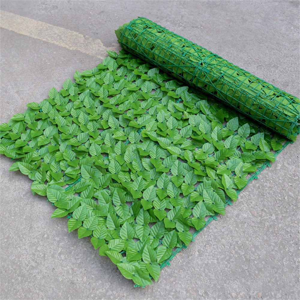 0.5 x 1m Light-Colored Pothos Leaves Artificial Hedge Privacy Screen Faux Leaf Fence Garden Yard Barrier Decor