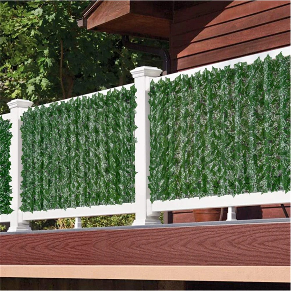 0.5m x 0.5m Light Green Maple Leaf Privacy Fence Screen Artificial Plant Hedges for Outdoor Garden Decor