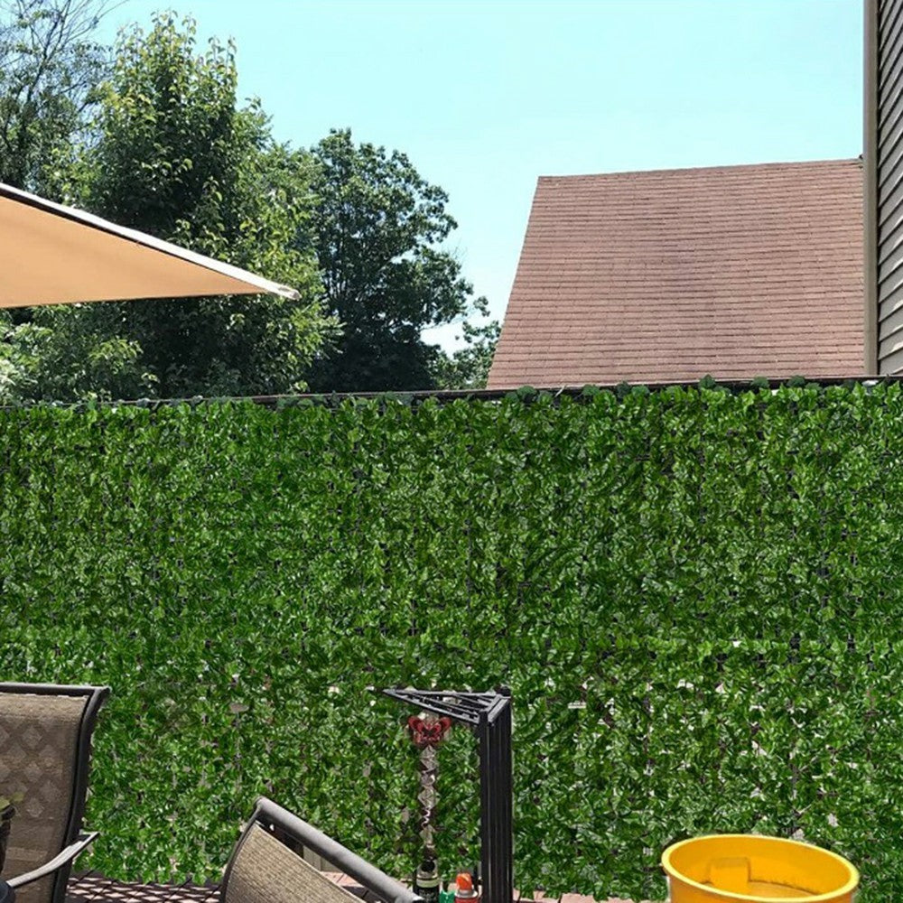 1m x 1m Light Green Maple Leaf Privacy Fence Screen Artificial Plant Hedges for Outdoor Garden Decor