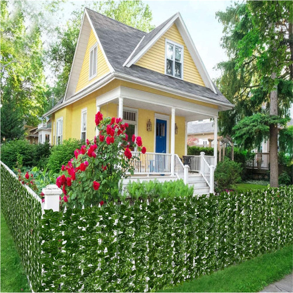 0.5m x 0.5m Light-Colored Faux Grape Leaf Artificial Hedge Fence Panel Garden Yard Plant Barrier