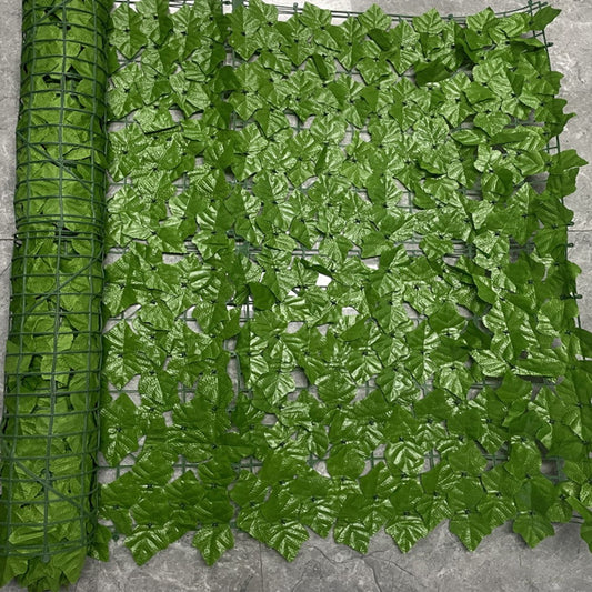 1 x 1m Light Grape Leaf Artificial Hedge Green Leaf Privacy Screen Faux Plant Fence Outdoor Indoor Decor