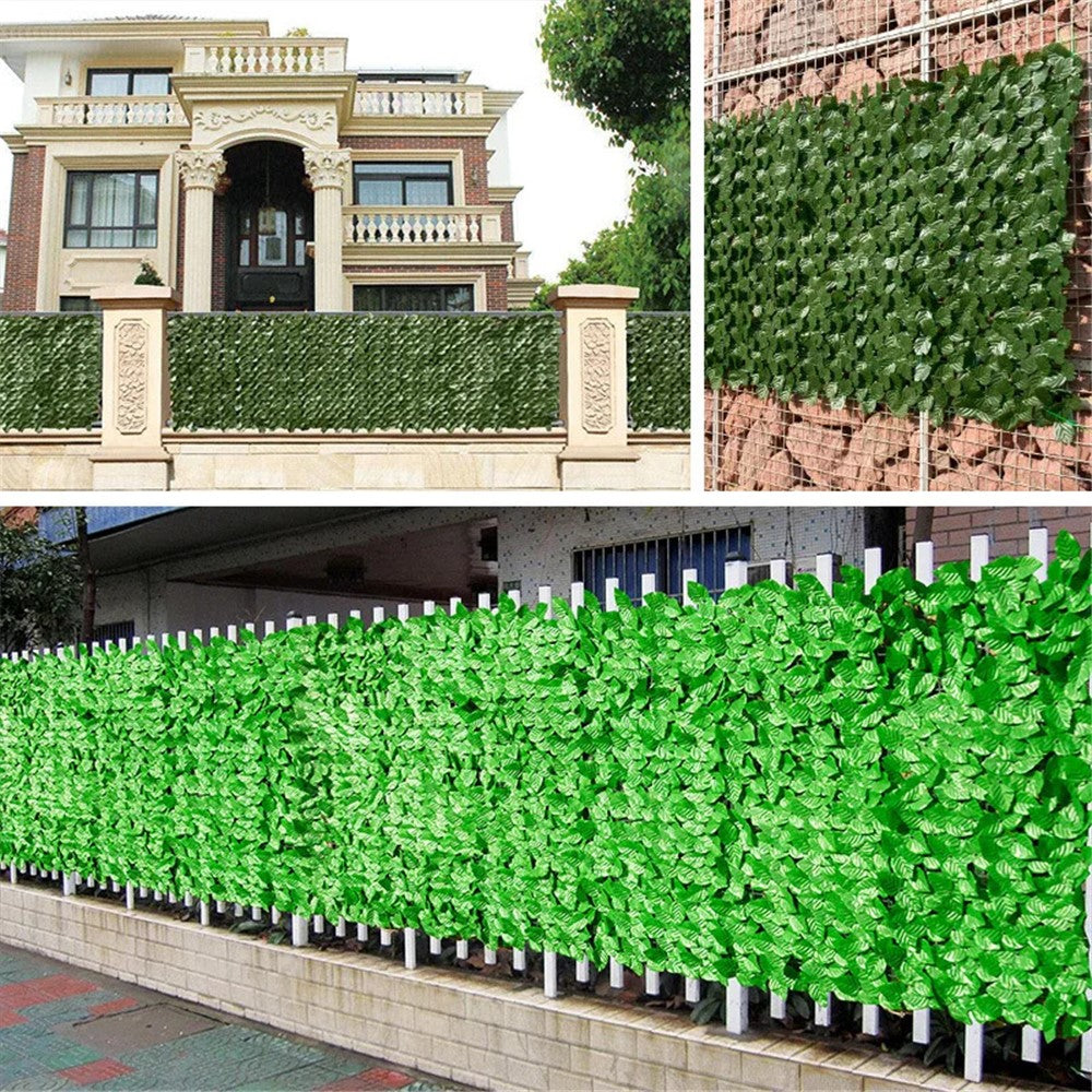 1 x 1m Light Grape Leaf Artificial Hedge Green Leaf Privacy Screen Faux Plant Fence Outdoor Indoor Decor