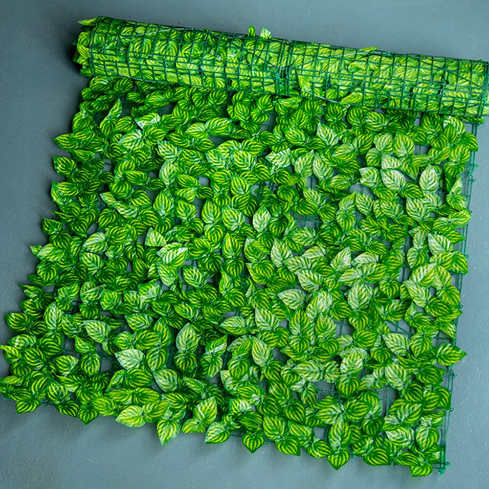 Privacy Fence Wall Screen 1 x 1m Artificial Hedges Fence with Faux Watermelon Leaf for Garden Balcony Decoration
