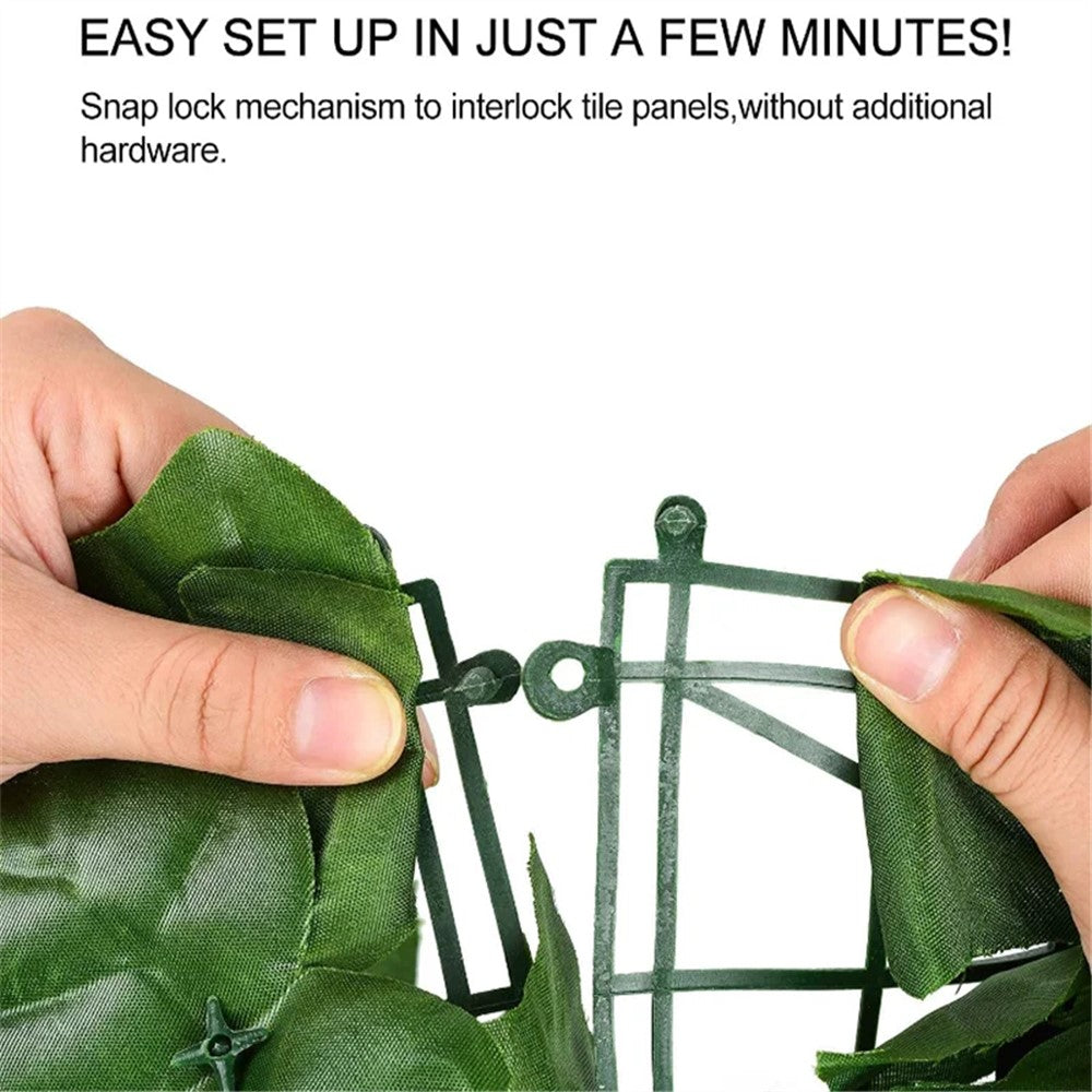 Artificial Leaf Privacy Fence 0.5m x 0.5m Faux Leaf Hedge Fence Wall Screen for Garden Balcony Decoration