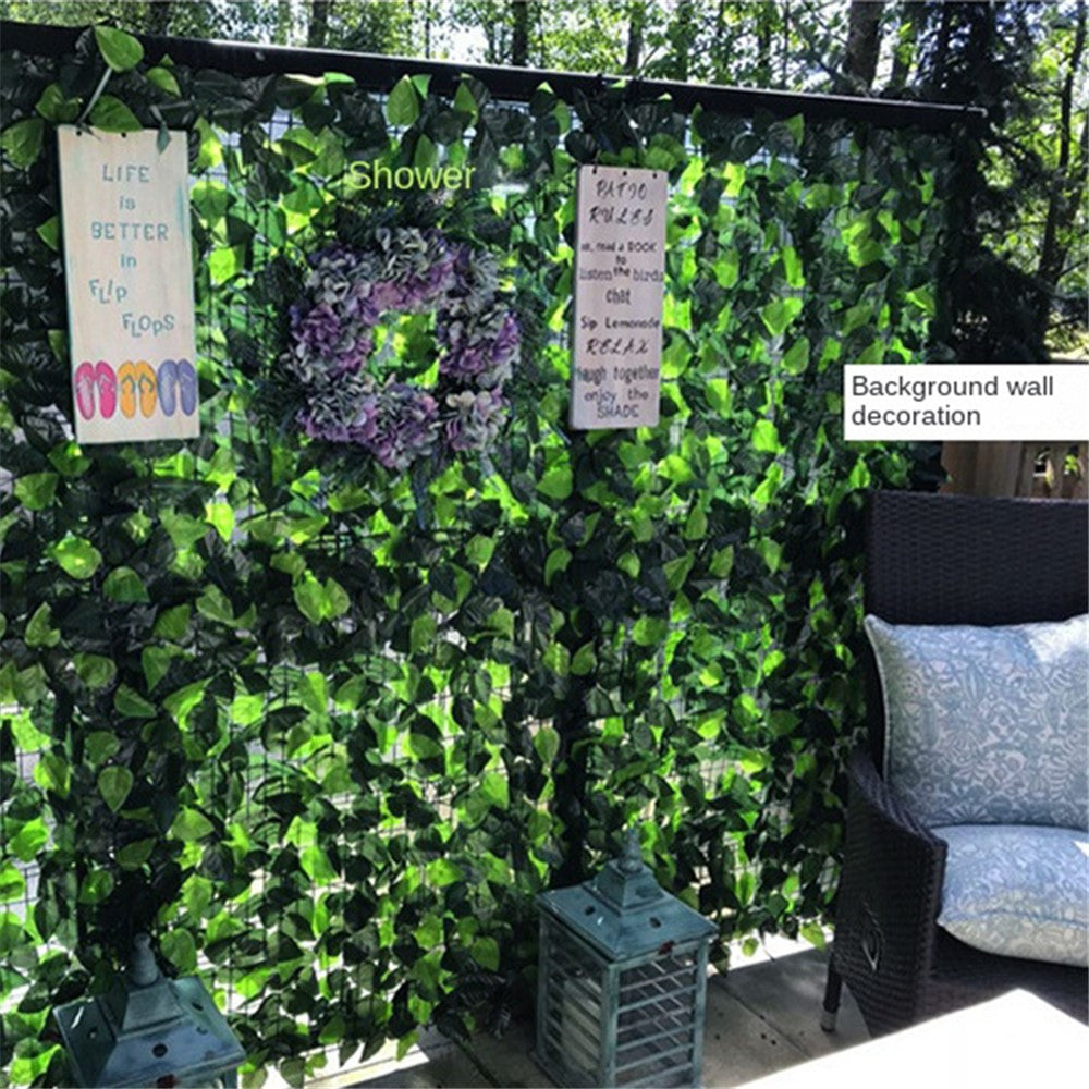 Artificial Leaf Privacy Fence 0.5m x 0.5m Faux Leaf Hedge Fence Wall Screen for Garden Balcony Decoration