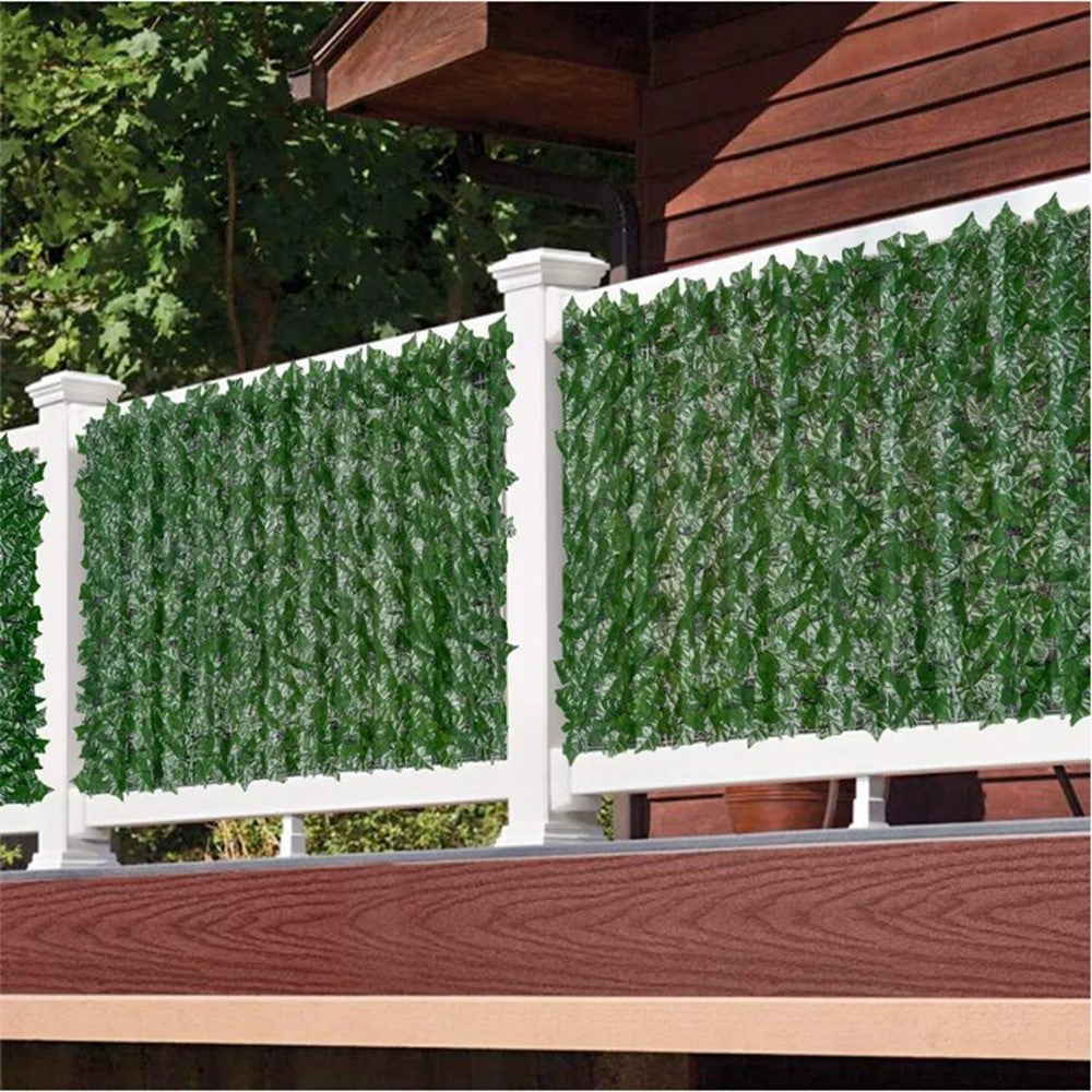 0.5 x 0.5m Faux Apple Leaf Artificial Hedge Privacy Screen Fence Panel Realistic Green Plant Barrier