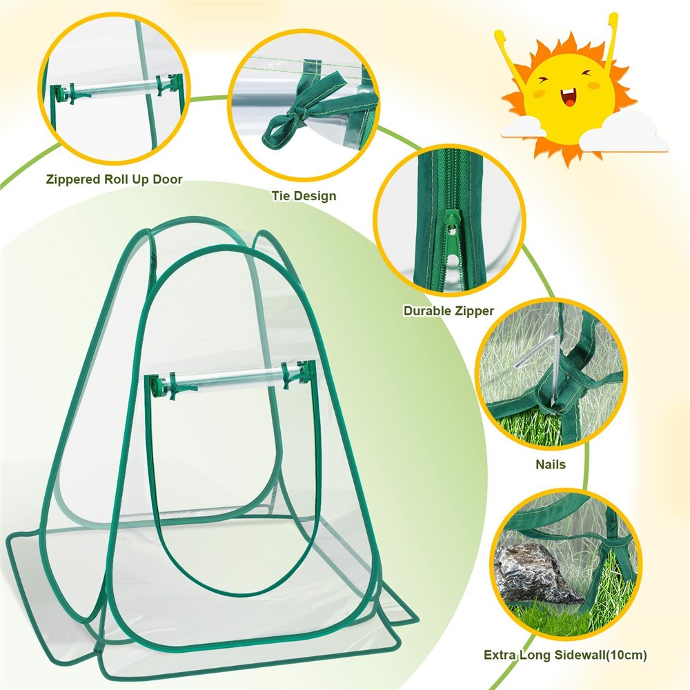 Foldable Portable Mini Greenhouse for Succulents and Flowers Home Garden Balcony Patio Warm Cover with Roll-Up Window
