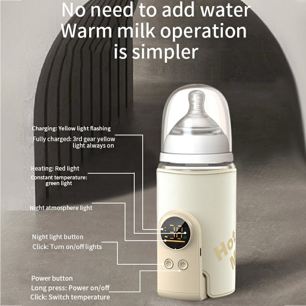 6000mAh Battery Operated Baby Bottle Warmer 360° Wrapping Heating Portable Thermostatic Bottle Sleeve with 18W USB / Type-C Fast Charge