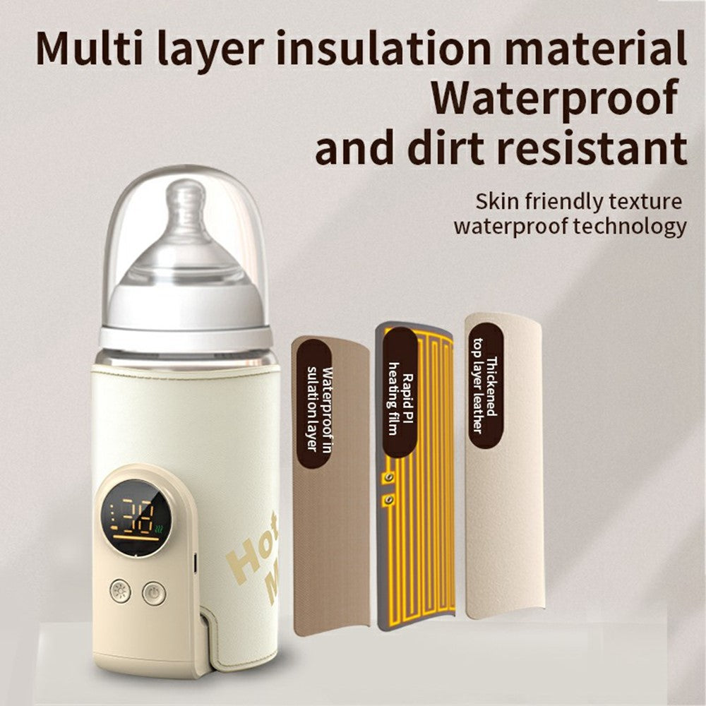 8000mAh Bottle Warmer 360° Uniform Heating Milk Sleeve Smart Temperature Control Baby Bottle Warmer