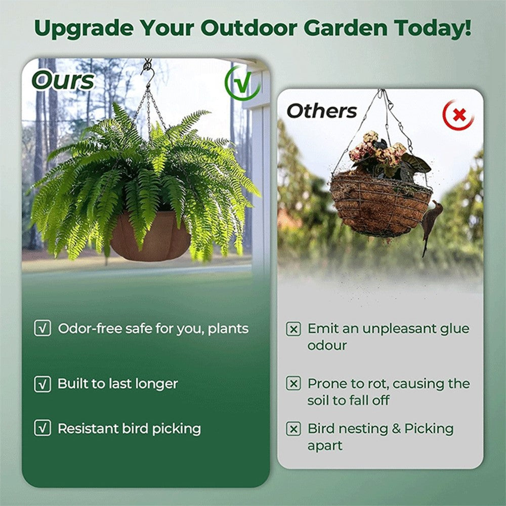3Pcs 12 inch Outdoor Hanging Plant Pot Breathable Drainage Hanging Basket with Chain for Balcony Decoration