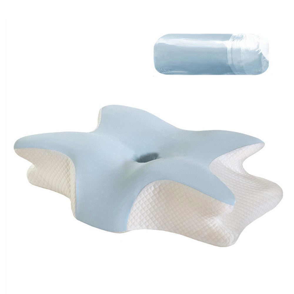 Small Size 60x40x13cm Butterfly Shape Memory Foam Pillow with Removable Cover Ergonomic Cervical Support Neck Pillow