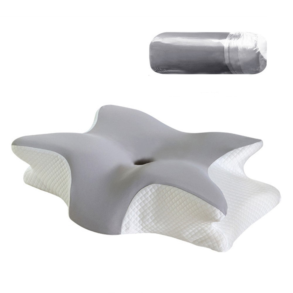 Large Size 65x45x15cm Butterfly Shape Memory Foam Pillow with Removable Cover Ergonomic Cervical Support Neck Pillo