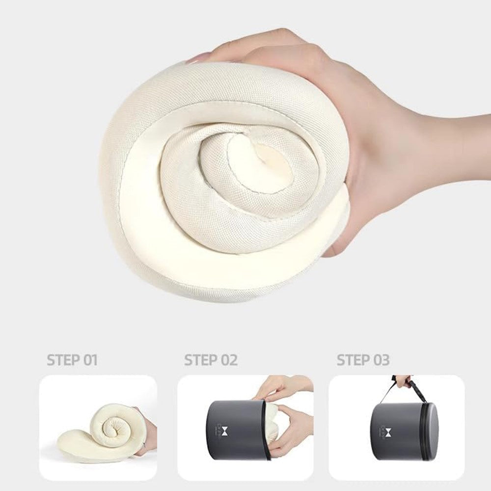 27x25x14cm Plus Size Memory Foam U-Shaped Travel Pillow Portable Neck Support Pillow with Storage Bag for Airplane Office