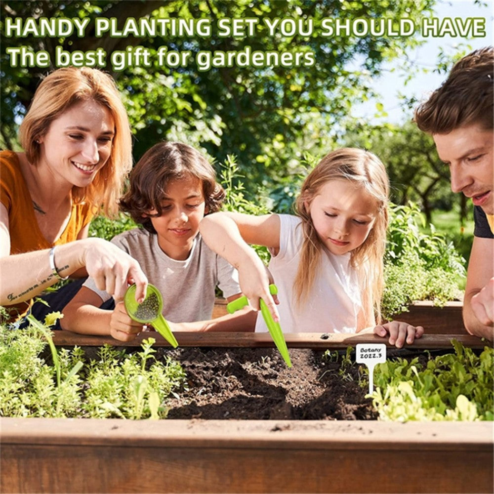14-in-1 Seed Planter Tool Set Garden Seeder Sower with 5 Dial Settings Plant Dibber Label Tags