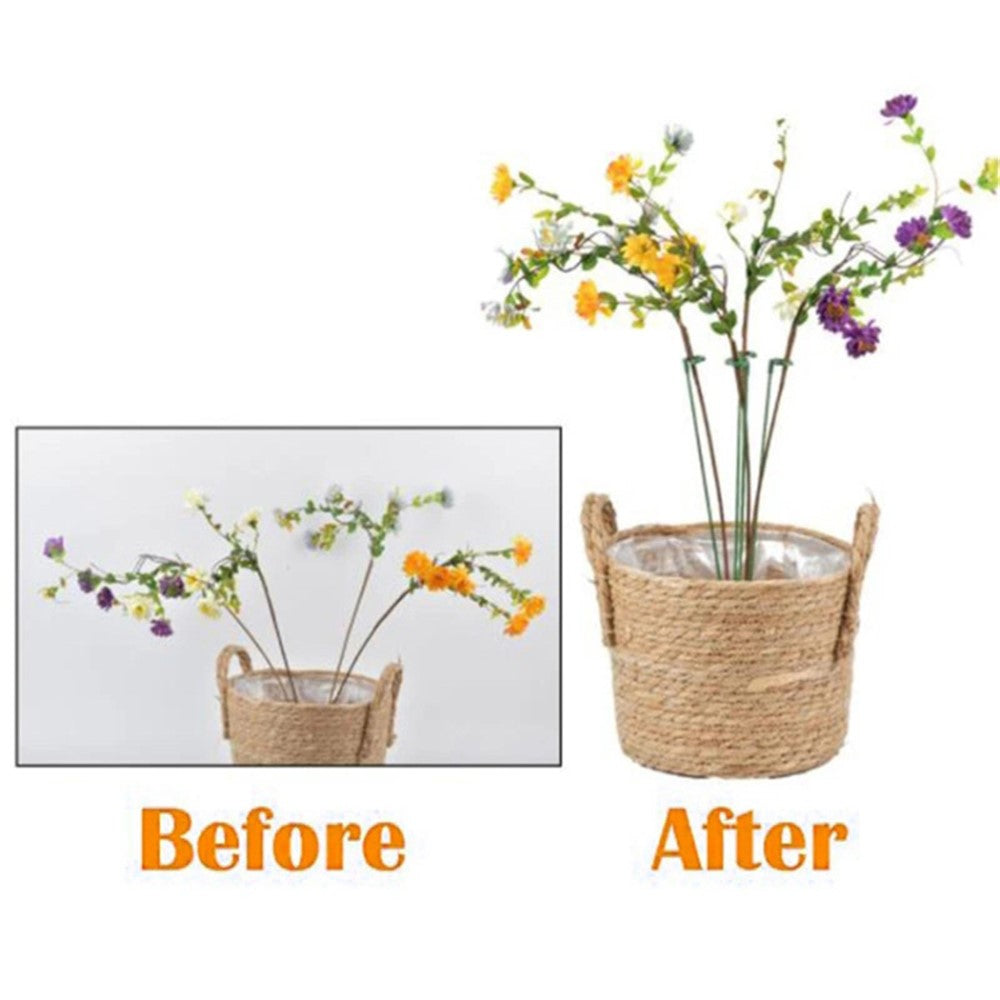 10PCS 37CM Indoors Plant Cage Ring Orchid Rose Tomato Fiberglass Stake Garden Single Stem Support Ring Stick