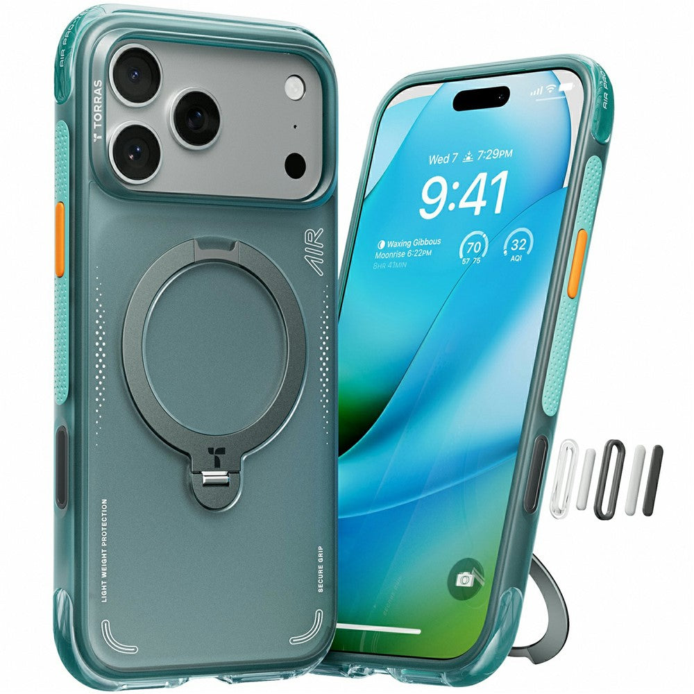 TORRAS Ostand Q3 Air Series Hülle für iPhone 17 Pro Max mit MagSafe Ständer, stoßfest PC+TPU