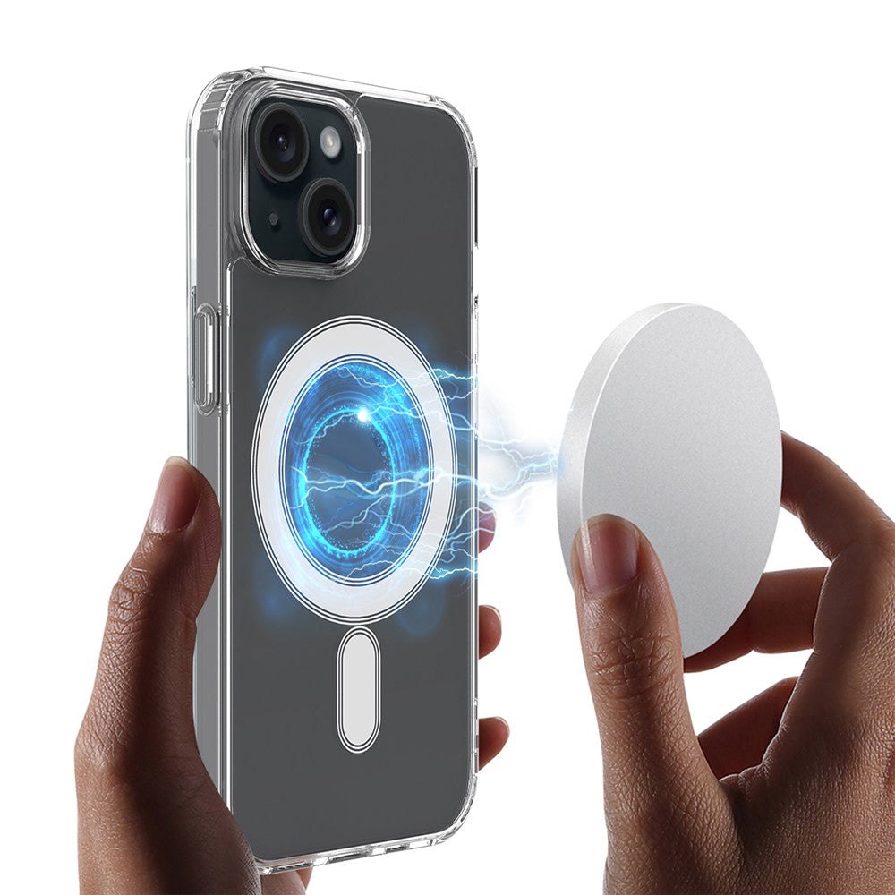 Clear Phone Case for iPhone 15 , Magnetic Ring Acrylic+TPU Phone Shell Cover Compatible with MagSafe