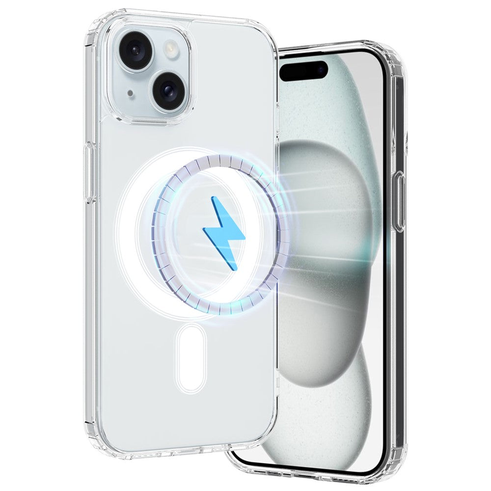 Clear Phone Case for iPhone 15 , Magnetic Ring Acrylic+TPU Phone Shell Cover Compatible with MagSafe