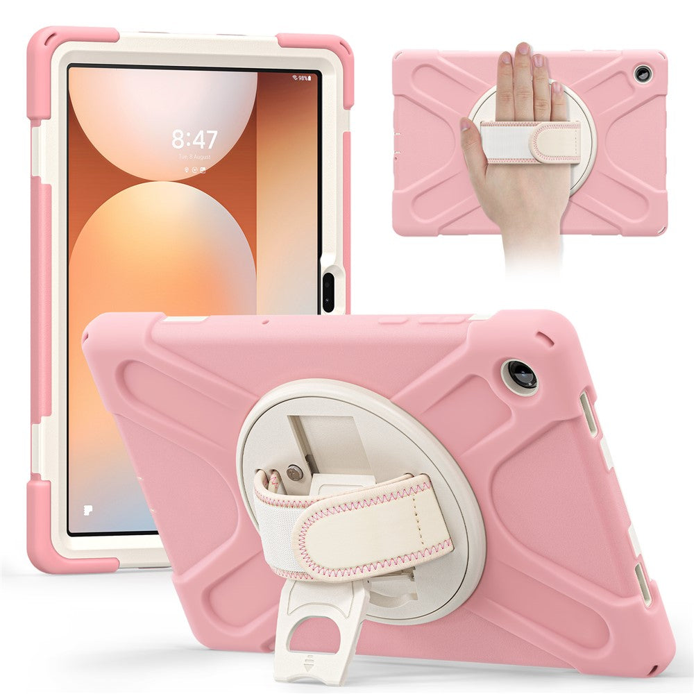 For Samsung Galaxy Tab A11+ Kickstand Case TPU PC Silicone Tablet Cover with Shoulder Strap