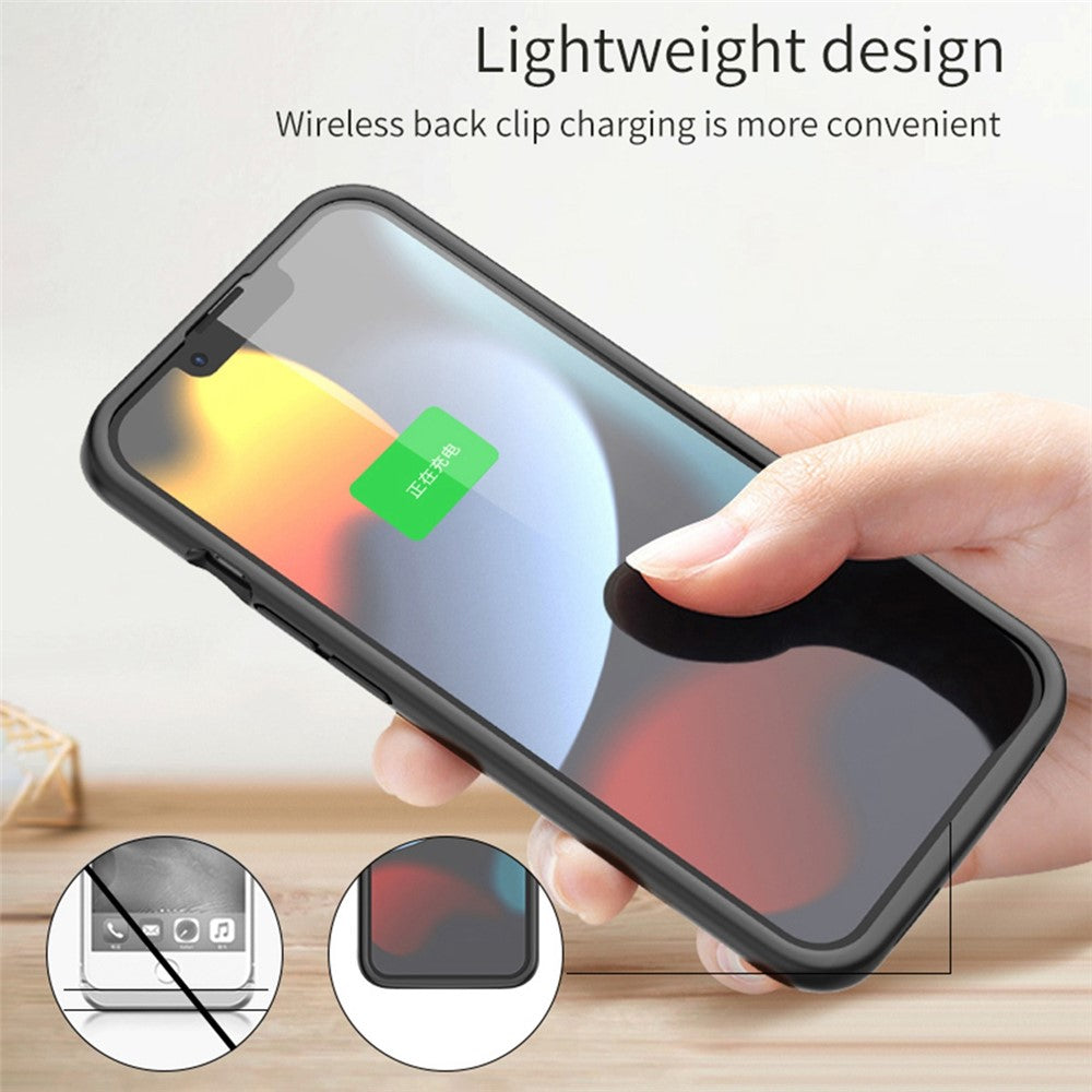 B98 For iPhone 13 6.1 inch 7000mAh Rechargeable Extended Battery Charging Case Compatible with MagSafe Wireless Charger (Support Audio)