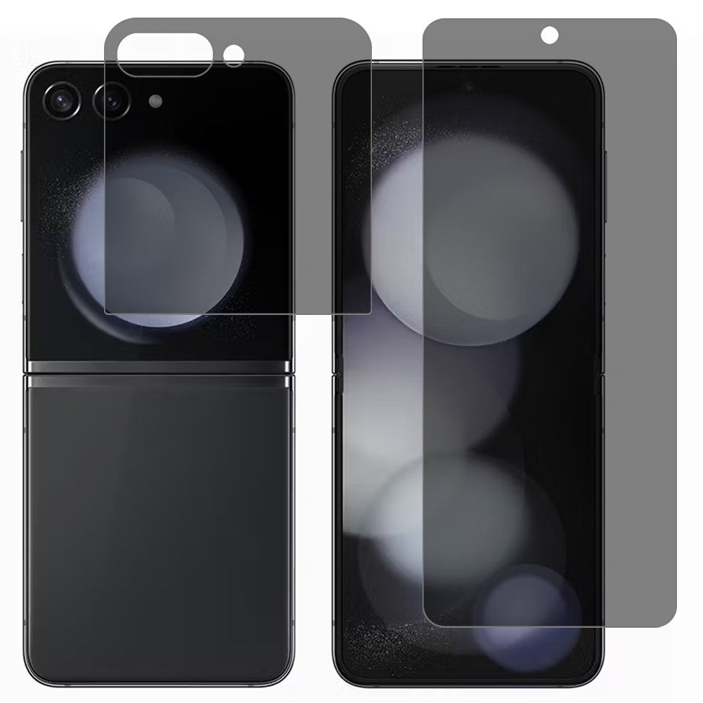 For Samsung Galaxy Z Flip7 5G Anti-Spy PET Phone Screen Protector Front + Back Screen Matte Film